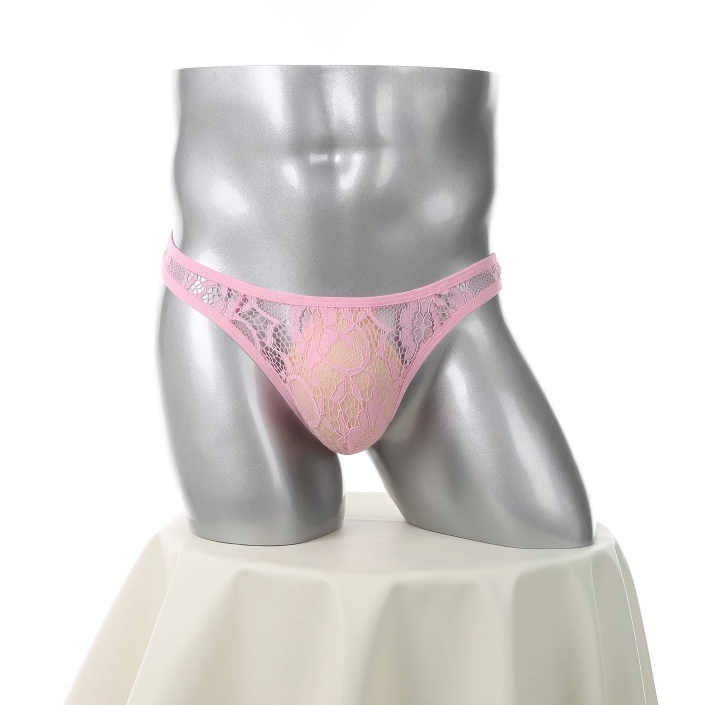 Men's sexy lace underwear, invisible, seamless, and breathable.