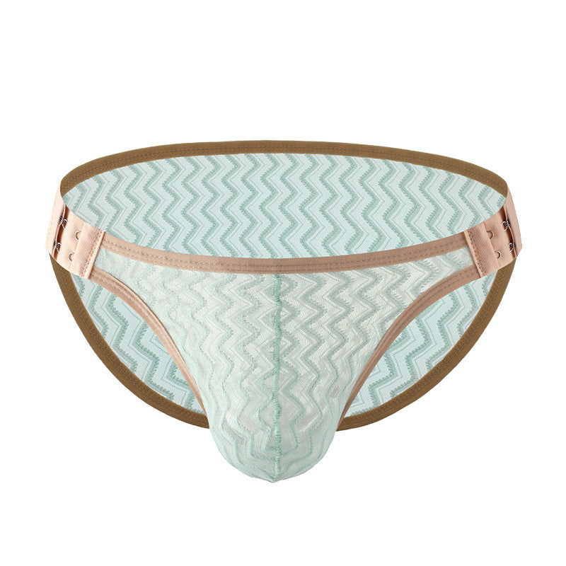 Men's Narrow-Band Quick-Dry Lace Briefs - Adjustable Size, Skin-Friendly, Sexy Low-Rise