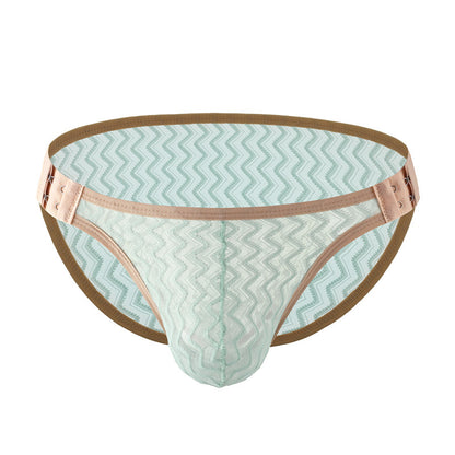 Men's Narrow-Band Quick-Dry Lace Briefs - Adjustable Size, Skin-Friendly, Sexy Low-Rise