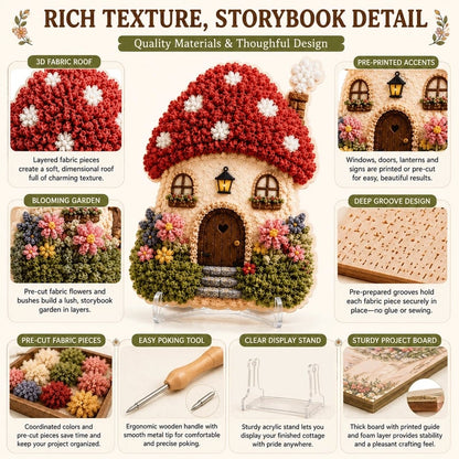 Whimsical Village 3D Fabric Poke Art Kit