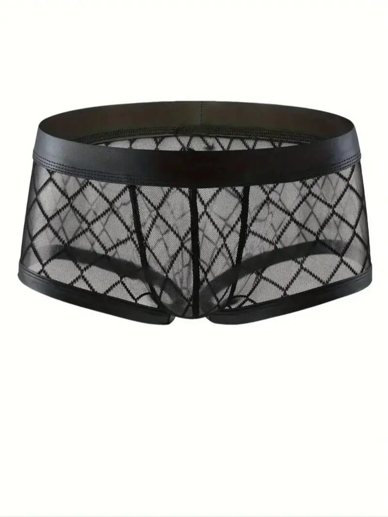 DIANCHEN Men's Boxer Briefs - Mesh Diamond Pattern Men's Underwear