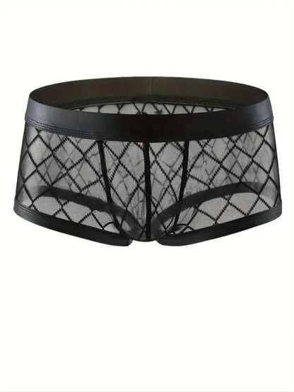 DIANCHEN Men's Boxer Briefs - Mesh Diamond Pattern Men's Underwear