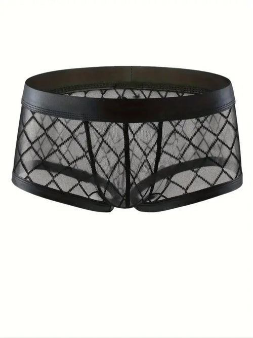 DIANCHEN Men's Boxer Briefs - Mesh Diamond Pattern Men's Underwear