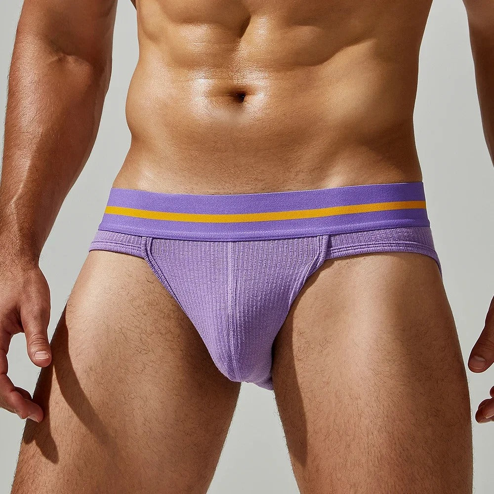 Low-rise sexy men's cotton briefs