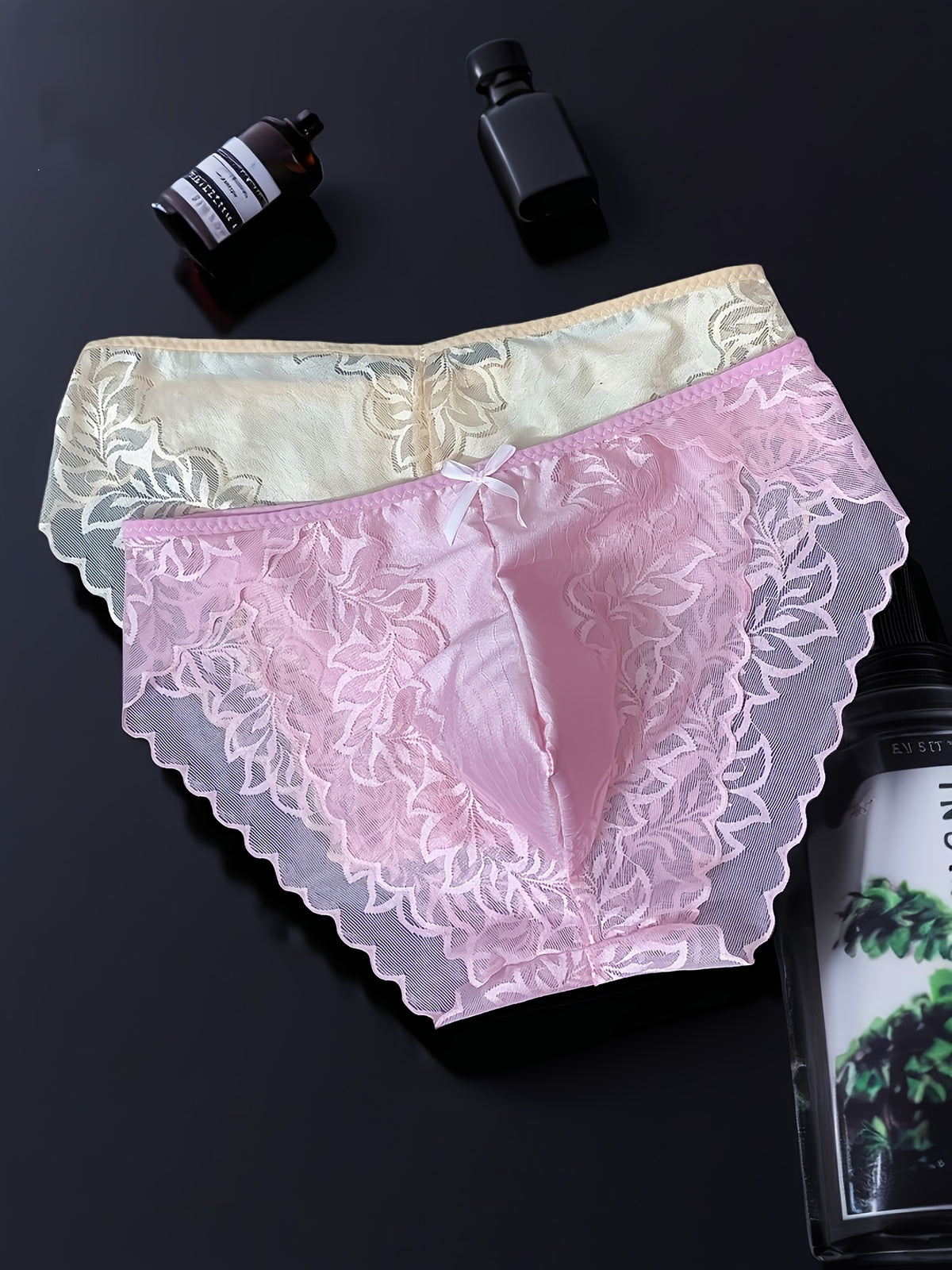 Confident and stylish men's lace underwear