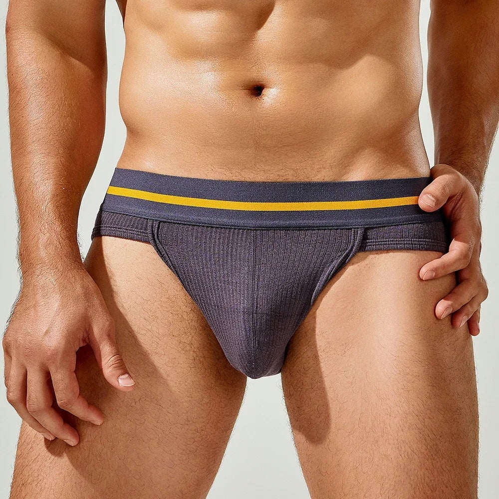 Low-rise sexy men's cotton briefs