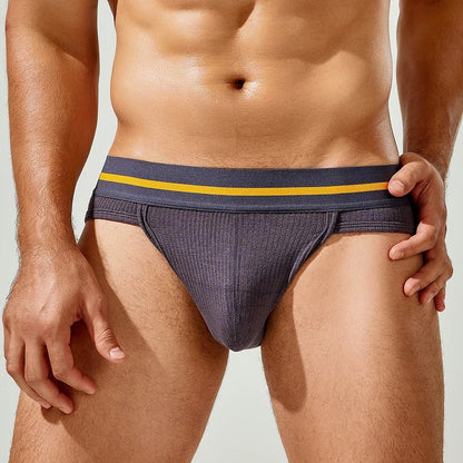 Low-rise sexy men's cotton briefs