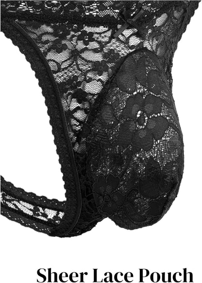 [Born for You] Men's Lace Ruffle Sexy Thong