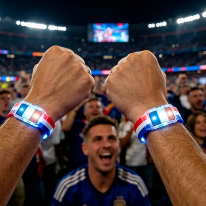 ⚽✨2PCS LED Light Up National Flag Wristbands - USA