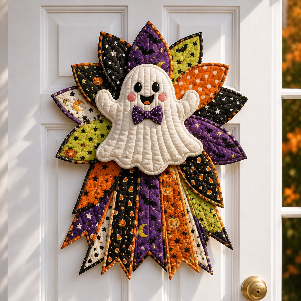 💥 LAST DAY 49% OFF - DIY Quilted Halloween Pumpkin Door Hanger Kit (✨Beginner-Friendly)