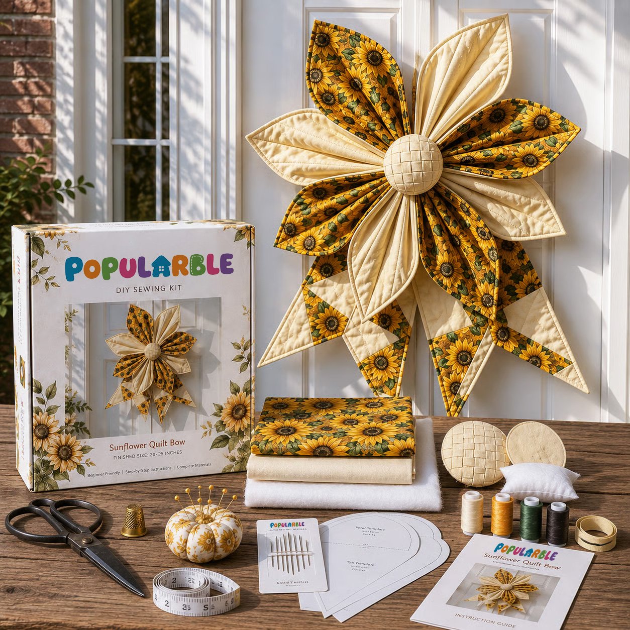 🎁Last Day 50% OFF- Large Patchwork Bow Sewing Kit (Beginner-Friendly)