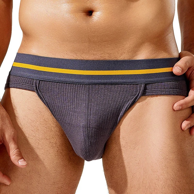 Low-rise sexy men's cotton briefs