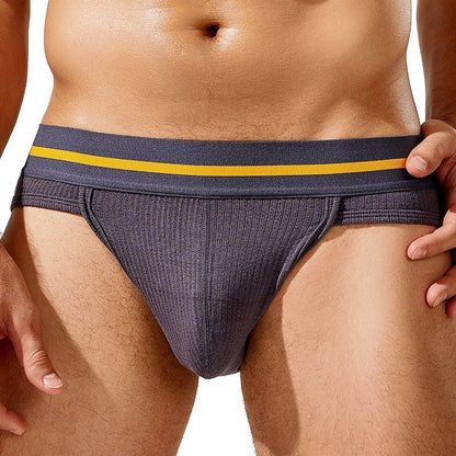 Low-rise sexy men's cotton briefs