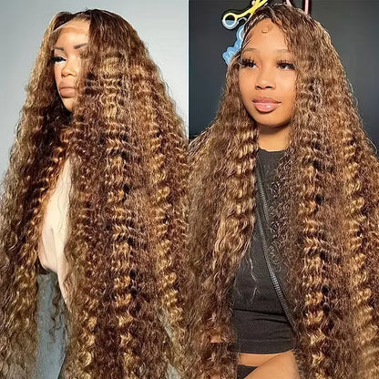 360 Lace Front Wig-10A grade deep wavy lace front wig, 13*4 water wavy lace front wig