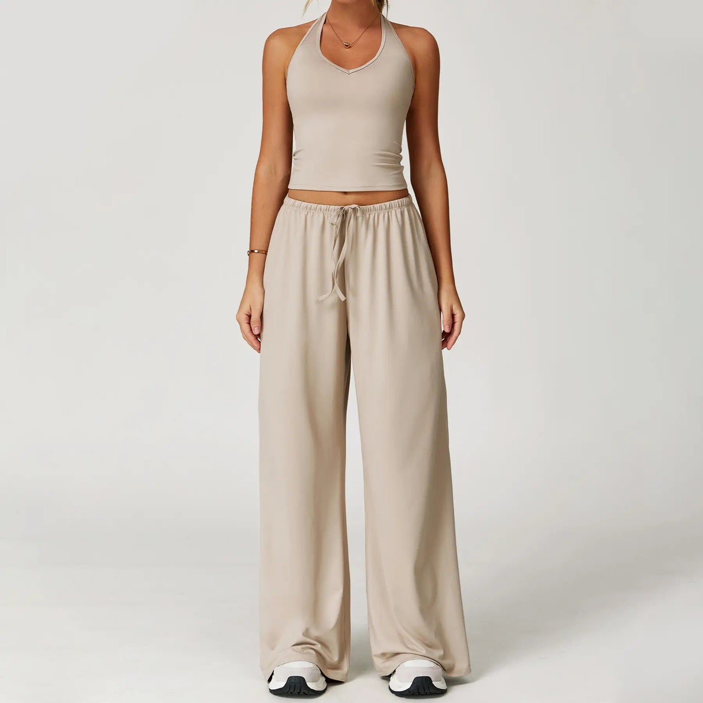 ⚡Hot Sales 49% OFF🔥Women's 2-Piece Athleisure Outfits - Polyester-Silk Fitted Summervibe Sweatsuit