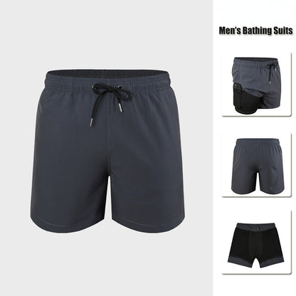 Men's Printed 7-inch Inner Seam Swim Trunks with Compression Lining