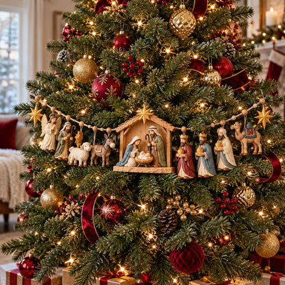 ✝️ 🎄 The Night Hope Was Born – Bethlehem Nativity Christmas Garland