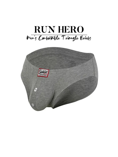 1 Piece Men's Low-Rise Faux-Button Briefs with U-Shaped Pouch for Buttock Lift