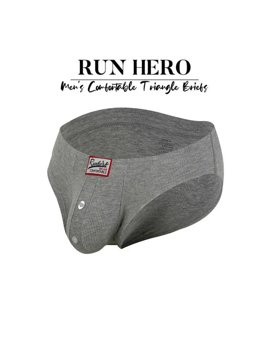 1 Piece Men's Low-Rise Faux-Button Briefs with U-Shaped Pouch for Buttock Lift
