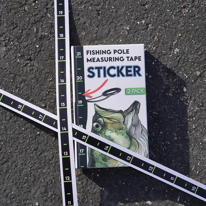 🎣Fishing Pole Measuring Tape Sticker - 24 Inch Ruler Decal to attach to Fishing Rod (2 Pack)