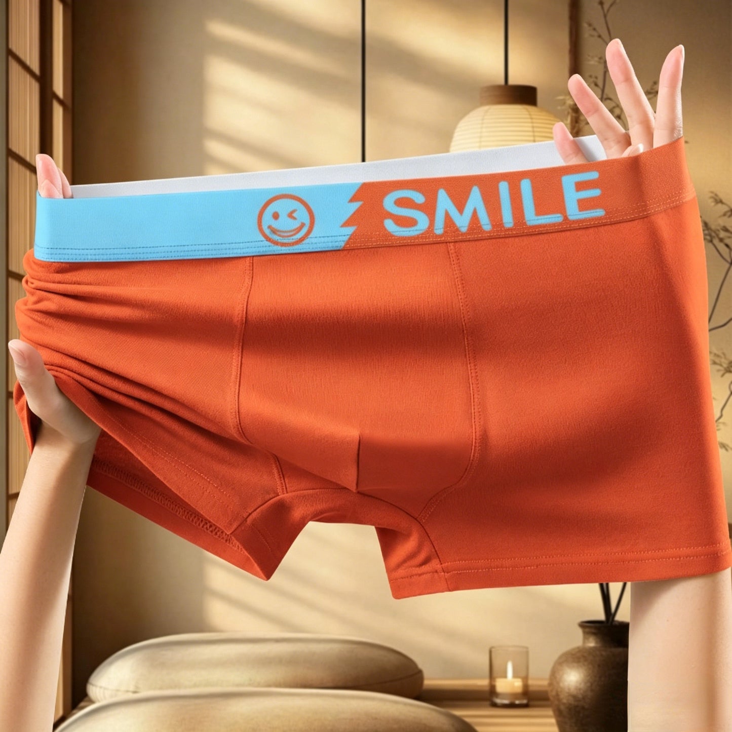 【Live-Your】Men's Boxer Briefs with Smile Print