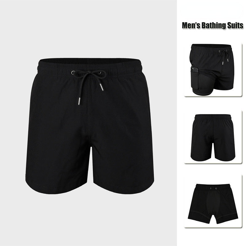 Men's Printed 7-inch Inner Seam Swim Trunks with Compression Lining