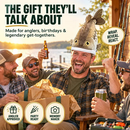 🔥Last day 49% OFF🐟 Funny 3D Fish Hat — Funny Fishing Gift for Anglers, Lake Days & Parties