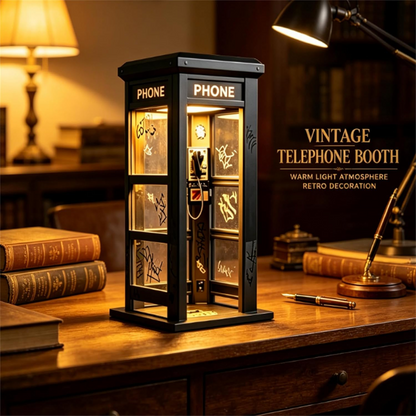 Retro-Style Telephone Booth Decorative Lamp