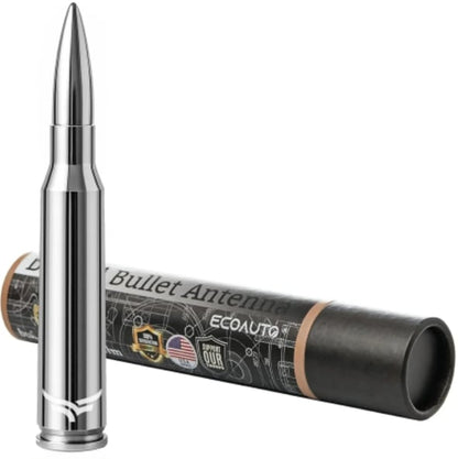 ⚡Hot Sales 49% OFF🔥50 Cal Badass Bullet Antenna for Ford Dodge GMC Chevy & Jeep 2007+ Stand Out Upgrade Your Truck Antenna Anti-Theft Design Military-Grade Quality Auxiliary Audio Inputs