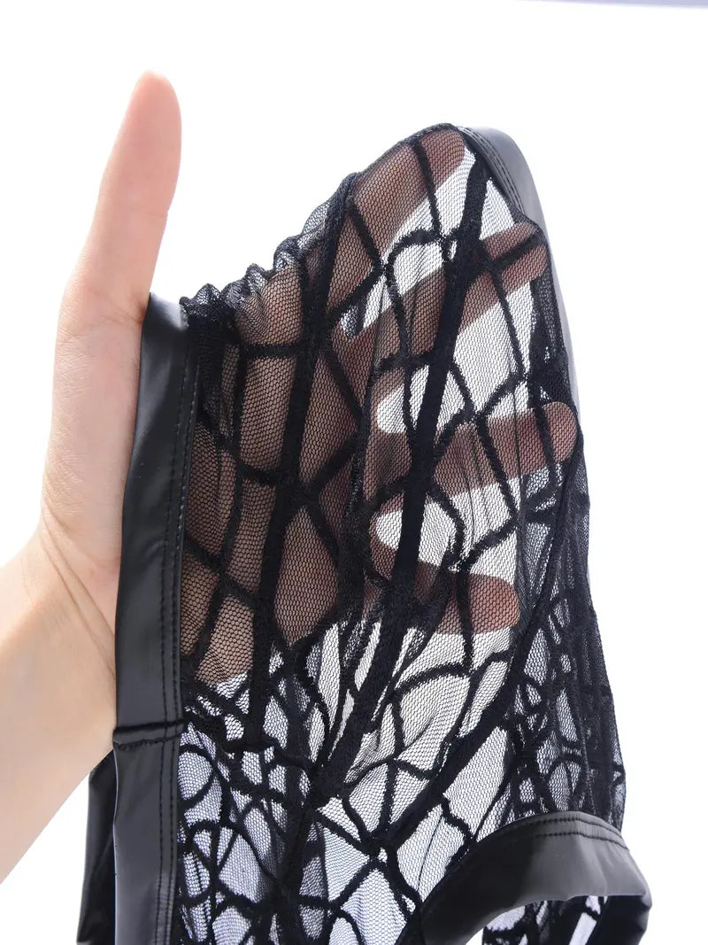 DIANCHEN Men's Boxer Briefs - Mesh Diamond Pattern Men's Underwear
