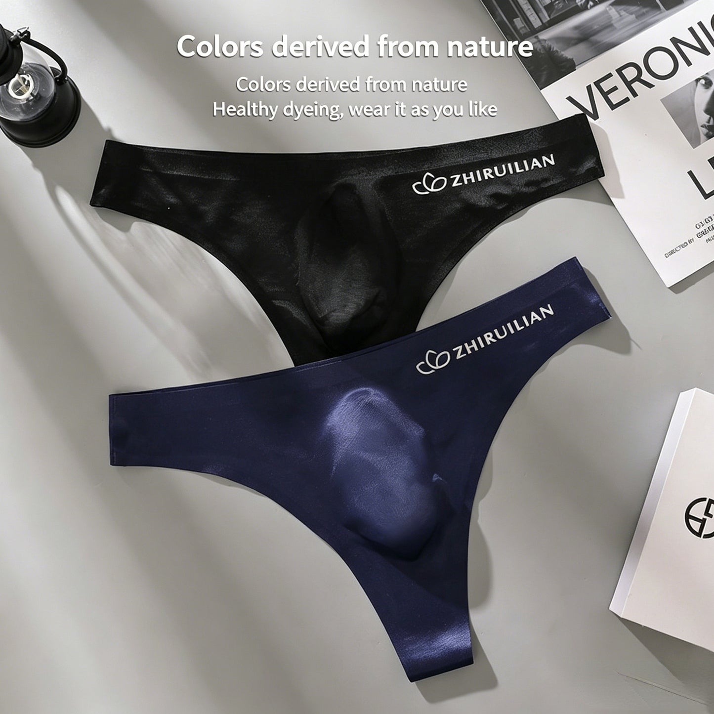 Men's Thong Underwear Breathable Comfort Fabric, Transparent Design