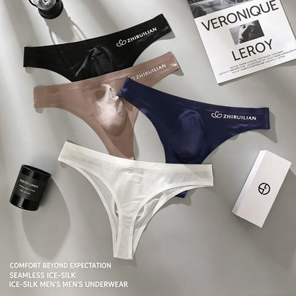 Men's Thong Underwear Breathable Comfort Fabric, Transparent Design