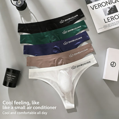 Men's Thong Underwear Breathable Comfort Fabric, Transparent Design