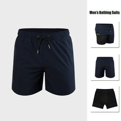 Men's Printed 7-inch Inner Seam Swim Trunks with Compression Lining