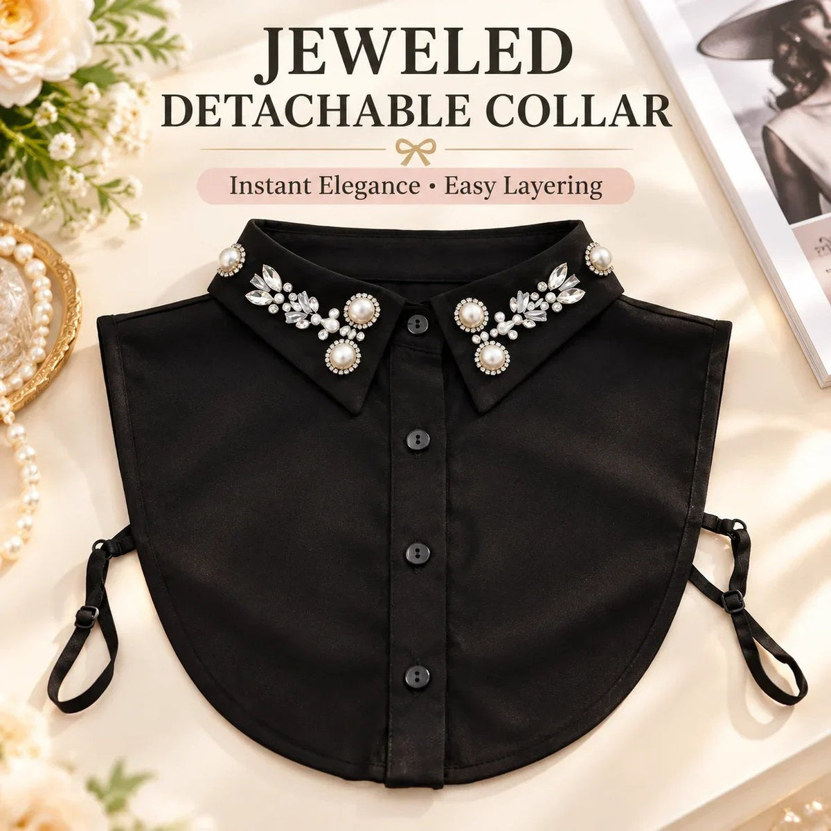 ✨Add Instant Elegance with This Jeweled Detachable Collar 💎