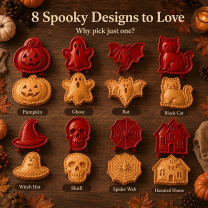 🎃🎄8 Festive Designs • Easy Hand-Press Molds • Perfect for Cookies, Mini Pies & Stuffed Pastries 🥧 Press, Fill & Bake Your Way Through the Holidays 😋