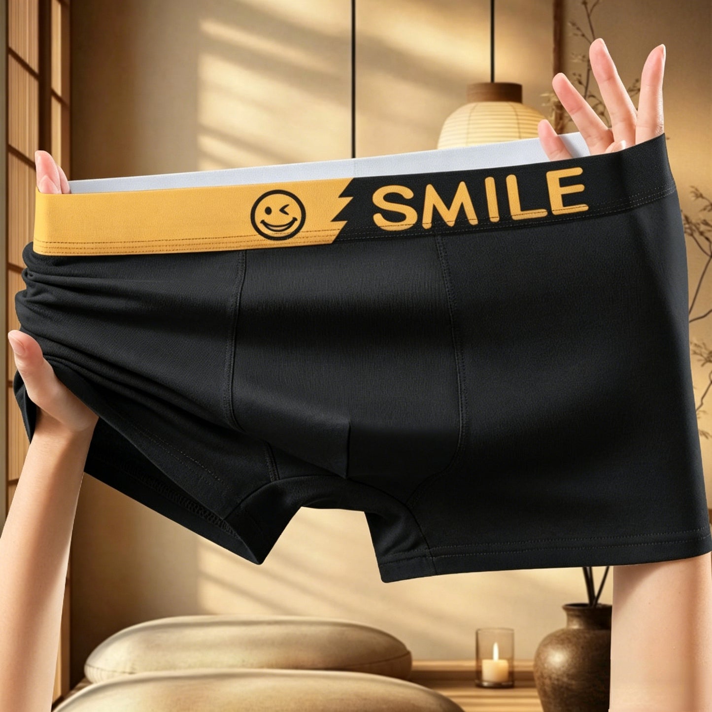 【Live-Your】Men's Boxer Briefs with Smile Print