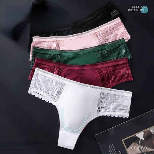 Men's Sexy Half-Transparent Lace Patchwork Elegant Underwear