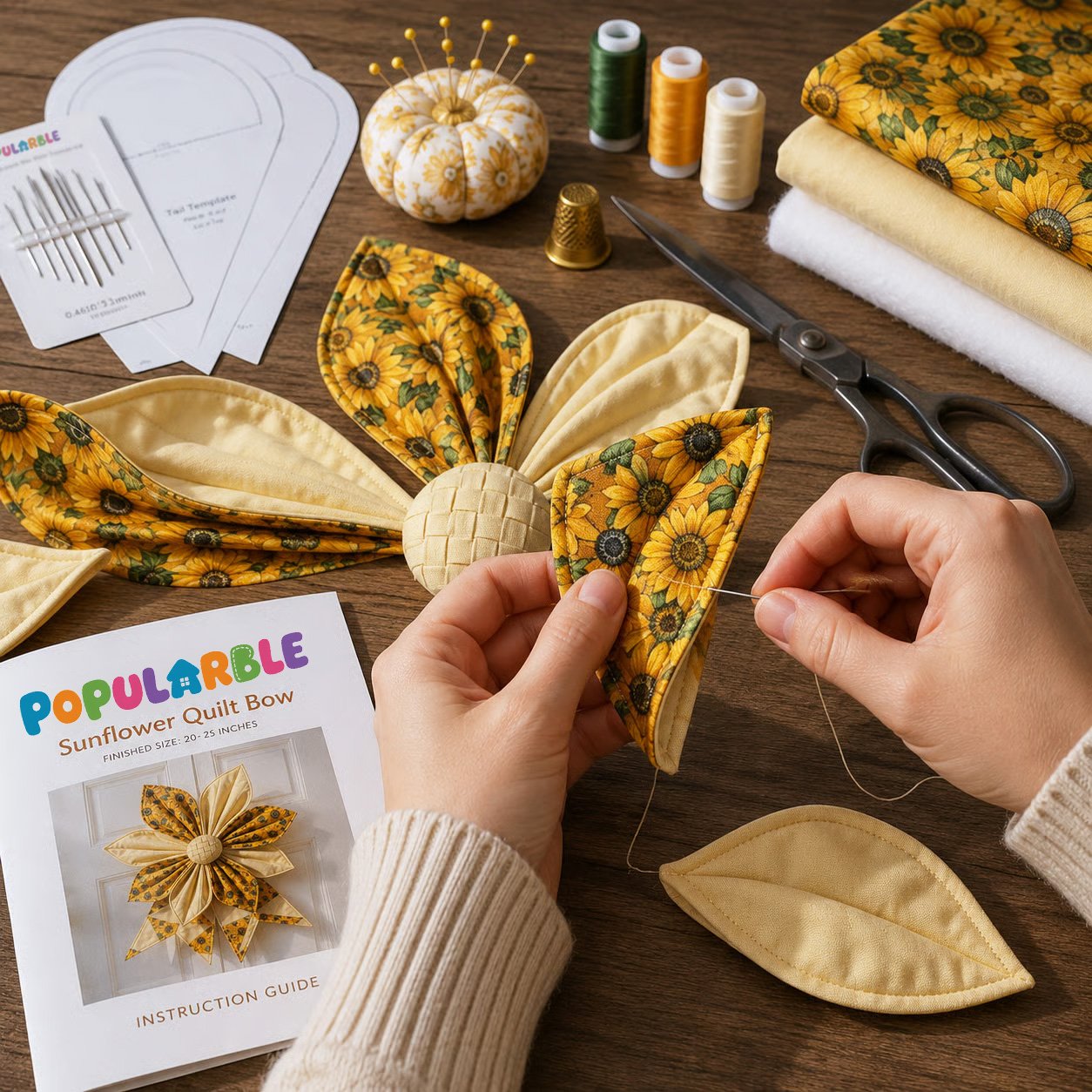 🎁Last Day 50% OFF- Large Patchwork Bow Sewing Kit (Beginner-Friendly)
