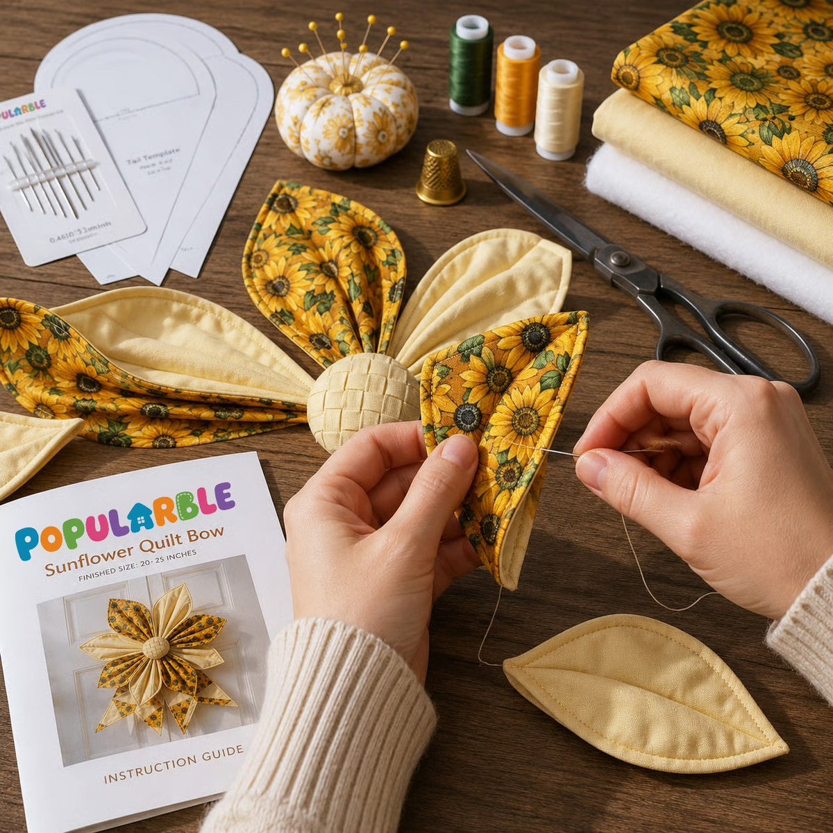 🎁Last Day 50% OFF- Large Patchwork Bow Sewing Kit (Beginner-Friendly)