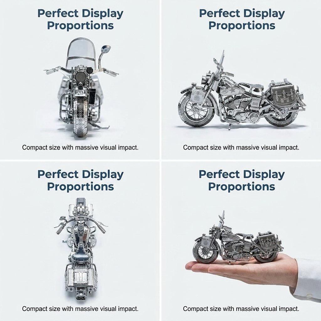 🔥Last Day 49% OFF - 🏍️🧩 Silver Motorcycle 3D Metal Assembly Puzzle