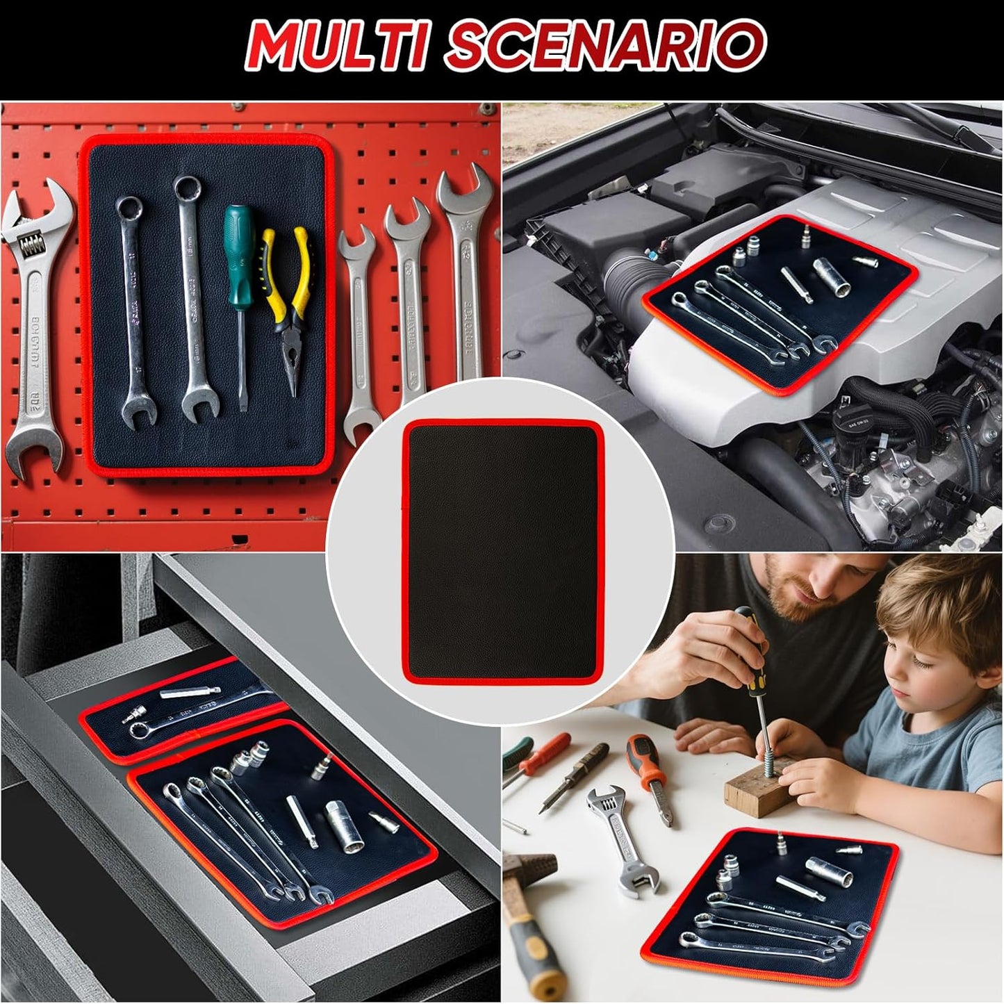 🔥LAST DAY 49% OFF -🛠️‌3PC Flexible Magnetic Tool Mat & Tray Holder