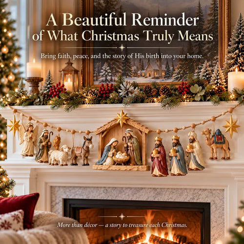 ✝️ 🎄 The Night Hope Was Born – Bethlehem Nativity Christmas Garland