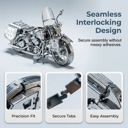 🔥Last Day 49% OFF - 🏍️🧩 Silver Motorcycle 3D Metal Assembly Puzzle