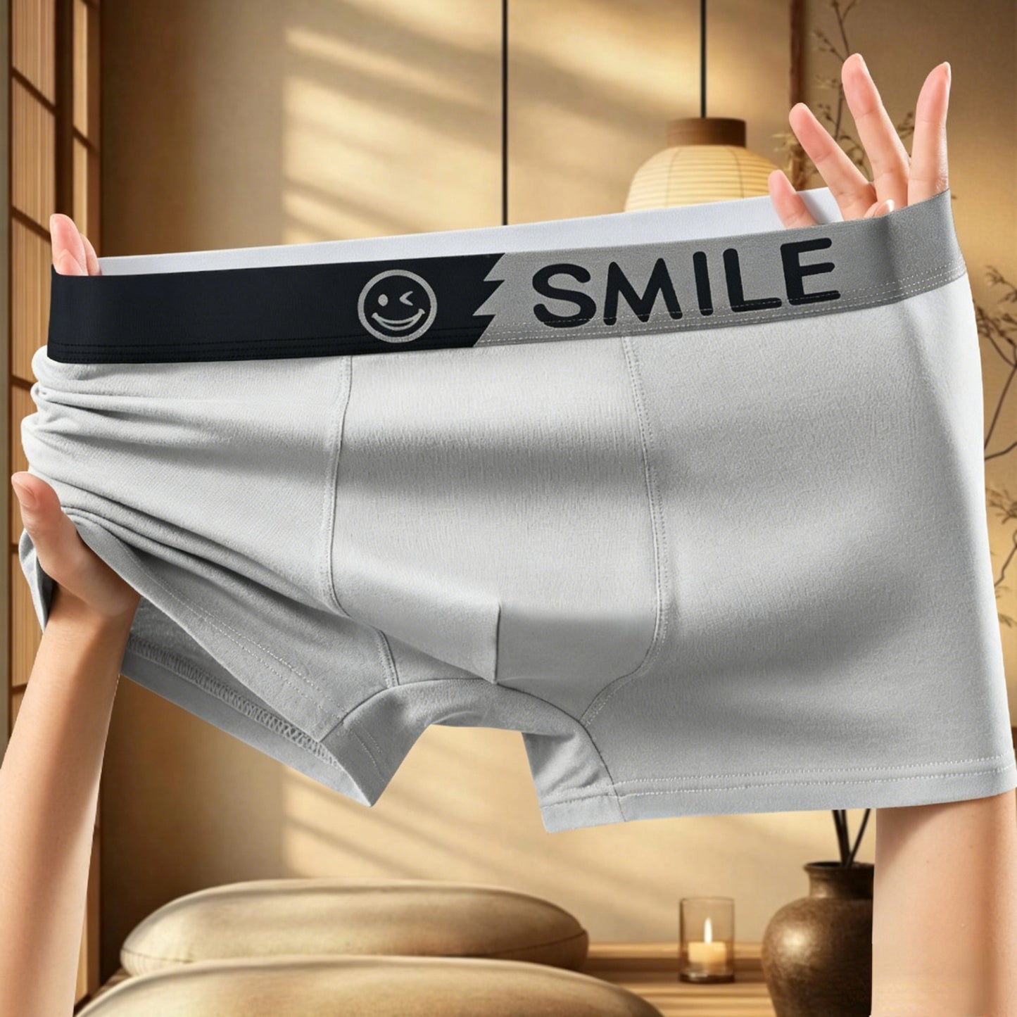 【Live-Your】Men's Boxer Briefs with Smile Print