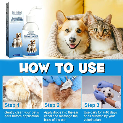 🔥LAST DAY 50% OFF - 🐶🐱Gentle Pet Ear Wash | Odor-Free Cleaning for Dogs & Cats🌿