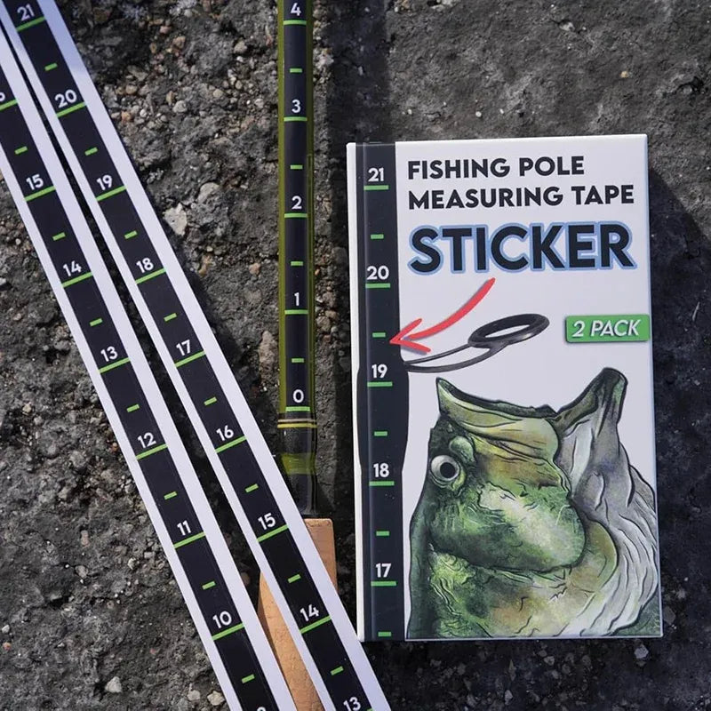 🎣Fishing Pole Measuring Tape Sticker - 24 Inch Ruler Decal to attach to Fishing Rod (2 Pack)