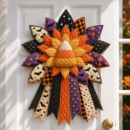 💥 LAST DAY 49% OFF - DIY Quilted Halloween Pumpkin Door Hanger Kit (✨Beginner-Friendly)