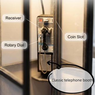 Retro-Style Telephone Booth Decorative Lamp