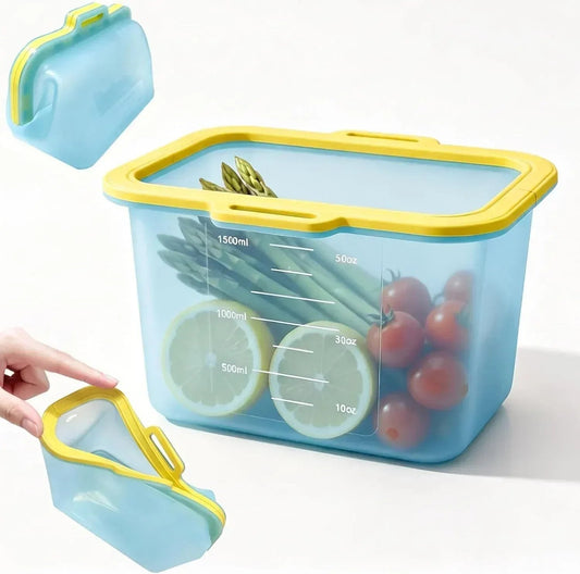 🥬Reusable Silicone Food Storage Bags, Magnetic Seal, 50oz